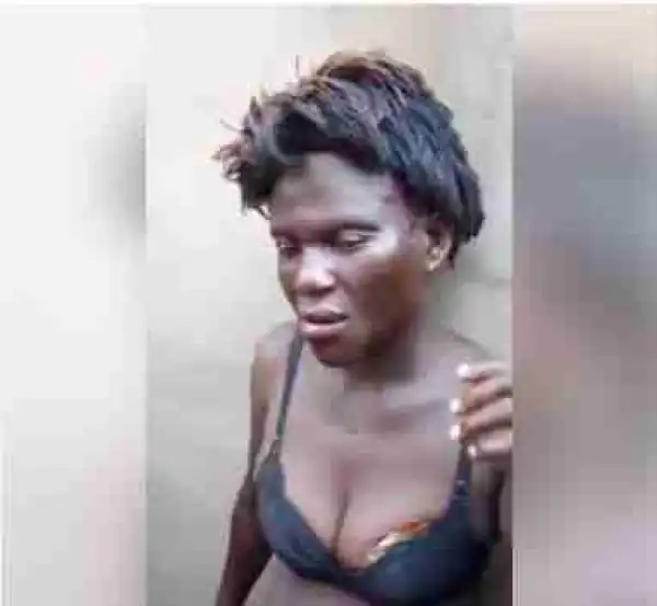  Female Kidnapper Stripped & Disgraced By Mob In Ibadan (Photo)